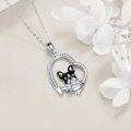 wholesale 925 Sterling Silver Black French Bulldog Pendant Necklace Gifts for Women-0-4