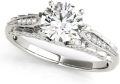 wholesale 14K White Gold 1.5CT Moissanite Floral Engagement Ring with Graduated Cathedral Band, Lab-Grown Stones, Nickel-Free Hypoallergenic, Gift Box-0-1