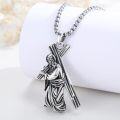 wholesale 925 Sterling Silver Jesus Carrying the Cross Pendant Necklace  for Men & Women - Religious Protection Jewelry-0-1