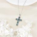 wholesale 925 Sterling Silver Turquoise Rose Cross Pendant Necklace for Men & Women-0-2