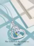 TOUPOP Sterling Silver Crown Pendant Necklace She Believed She Could So She Did Graduation Gift-0-3