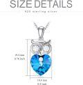 wholesale TOUPOP Owl Gifts For Women Sterling Silver Owl Pendant Necklaces With Blue Heart Crystal For Her Girls Jewelry Birthday Anniversary Christmas Gifts -0-1