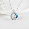 wholesale 925 Sterling Silver Blue Crystal Moon Fox Pendant Necklace - Gifts for Women/Mom/Sister-0-2