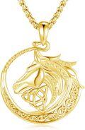 wholesale 925 Sterling Silver &  Celtic Knot Horse Head Pendant Necklace  Norse Viking Jewelry for Men Women Gifts-0-6
