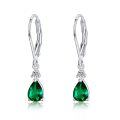 wholesale 925 Sterling Silver Garnet Drop Dangle Leverback Earrings for Women-0-1