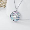 wholesale 925 Sterling Silver Rainbow Crystal Sloth Pendant Necklace Gift for Women-0-5