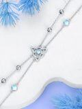 wholesale 925 Sterling Silver Celtic Moonstone Knot Bracelet with 7 Chain & Extender-0-3