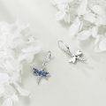 wholesale 925 Sterling Silver Blue Enamel Dragonfly Leverback Earrings for Women Girls Gifts Jewelry Accessories-0-4