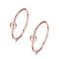 wholesale Rose Gold 925 Sterling Silver Small Ball Studs Minimalist Hoops 6 Pairs Set-0-5