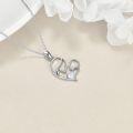 wholesale 925 Sterling Silver Opal Heart Infinity Pendant Necklace  for Women-0-3