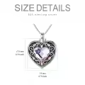 TOUPOP Sterling Silver Rose Flower Urn Necklace with Crystal for Ashes-0-3