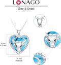 wholesale 925 Sterling Silver Heart-Shaped Turquoise Aries Zodiac Pendant Necklace-0-2