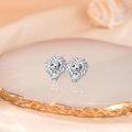 wholesale 925 Sterling Silver Heart-Shaped Dog Stud Earrings for Women and Girls-0-3