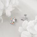 wholesale 925 Sterling Silver Cute Bunny Holding Carrot Enamel Stud Earrings For Women-0-3