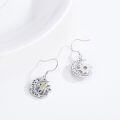 wholesale 925 Sterling Silver Sun and Moon Dangle Earrings with Citrine Gemstone for Women-0-1