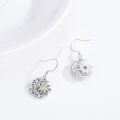 wholesale 925 Sterling Silver Sun and Moon Dangle Earrings with Citrine Gemstone for Women-0-1