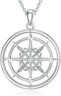 wholesale TOUPOP 2024 Graduation Gifts Compass Necklace Sterling Silver Compass Pendant Jewelry For Women Christmas Birthday Gift To Friends Girlfriend -undefined