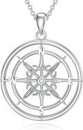 wholesale TOUPOP 2024 Graduation Gifts Compass Necklace Sterling Silver Compass Pendant Jewelry For Women Christmas Birthday Gift To Friends Girlfriend -0-0