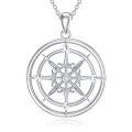 TOUPOP Sterling Silver Compass Pendant Necklace Jewelry Gift For Women-0-0