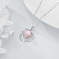wholesale Sterling Silver White Black Pink Turquoise White Opal Rose Gold Pearl Necklace for Women-0-8