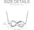 wholesale 925 Sterling Silver Infinity Sister Necklace with Heart Pendant - Hypoallergenic Lead-Free Nickel-Free Gift for Sisters-0-4