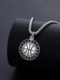 wholesale 925 Sterling Silver Tennis Ball Star Pendant Necklace Cross Charm Never Give Up Inspirational Gift-0-14