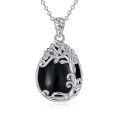 wholesale 925 Sterling Silver Filigree Teardrop Pendant Necklace for Women-0-29
