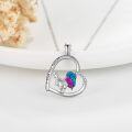wholesale 925 Sterling Silver Rooster Pendant Necklace with Colorful Enamel and Cubic Zirconia Gifts for Women-0-3
