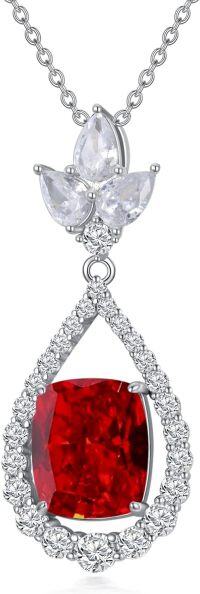 wholesale 14K White Gold Plated Sterling Silver Crushed Ice CZ Teardrop Pendant Necklace for Women-1-January