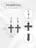 TOUPOP Sterling Silver Stone Dangle Earrings For Men Women-0-4