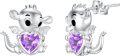 wholesale 925 Sterling Silver Birthstone Cute Dinosaur Stud Earrings for Women-0-0