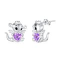 wholesale 925 Sterling Silver Birthstone Cute Dinosaur Stud Earrings for Women-0-0