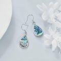 wholesale 925 Sterling Silver Abalone Shell Teardrop Filigree Hook Earrings-0-2