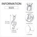 wholesale 925 Sterling Silver Cubic Zirconia Heart Musical Notes Pendant & Chain Set for Women Girls Gifts-0-4