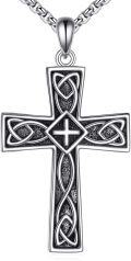 wholesale 925 Sterling Silver Celtic Knot Cross Pendant Necklaces for Men & Women-0-0