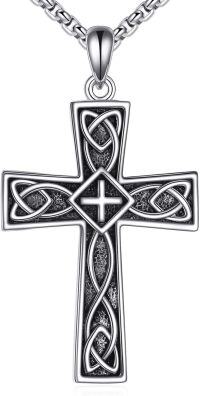 wholesale 925 Sterling Silver Celtic Knot Cross Pendant Necklaces for Men & Women-Cross I
