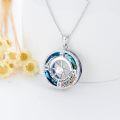 wholesale 925 Sterling Silver with Cubic Zirconia & Blue Crystal Compass Necklace for Daughter I'd Be Lost Without You Inspirational Gift-0-4