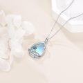 wholesale 925 Sterling Silver Blue Opal Mermaid Pendant & Chain Set-0-4