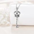 wholesale 925 Sterling Silver Skull Rose Key Pendant Necklace for Women Gothic s-0-4