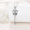 wholesale 925 Sterling Silver Skull Rose Key Pendant Necklace for Women Gothic s-0-4