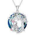 TOUPOP Sterling Silver Tree Of Life Bunny Pendant Necklaces Mother Daughter Jewelry Gifts-0-0