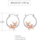 wholesale 925 Sterling Silver Chihuahua Dog Hoop Earrings for Girls' Gifts-0-5