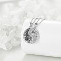 wholesale 925 Sterling Silver Yin Yang Tree of Life Pendant Necklace with Black and White Stones-0-2