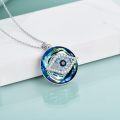 wholesale 925 Sterling Silver Blue Crystal Evil Eye Pendant Necklaces for Women - Protection & Good Luck s-0-3