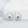 wholesale 925 Sterling Silver Penguin Huggie Hoop Earrings for Women Girls-0-2