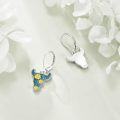 wholesale 925 Sterling Silver Turquoise Sunflower Cactus Shape Hook Earring Set for Women Girls Bohemian-0-3