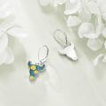 wholesale 925 Sterling Silver Turquoise Flower Earrings-0-3