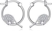wholesale 925 Sterling Silver Metal Sports Hoops with Crystal Balls - Soccer Baseball Tennis  for Her-Tennis Earrings