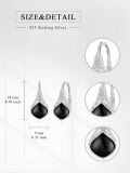 wholesale 925 Sterling Silver Black Onyx Celtic Teardrop Dangle Earrings  for Women-0-1