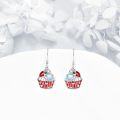 wholesale 925 Sterling Silver Cupcake Penguin Heart Drop Dangle Earrings for Women Girls Valentine's Day Gift-0-3
